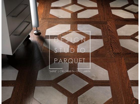 Модули паркета Parquet In Elegant Collection Christine Венге натуральный + Мрамор коричневый